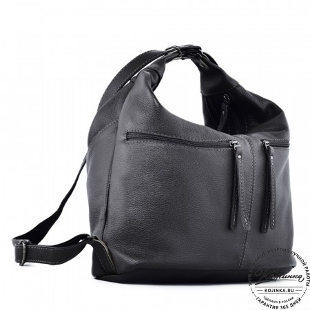  Женская кожаная сумка-трансформер "Ливадия" (черная)